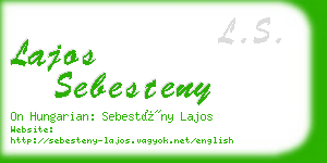 lajos sebesteny business card